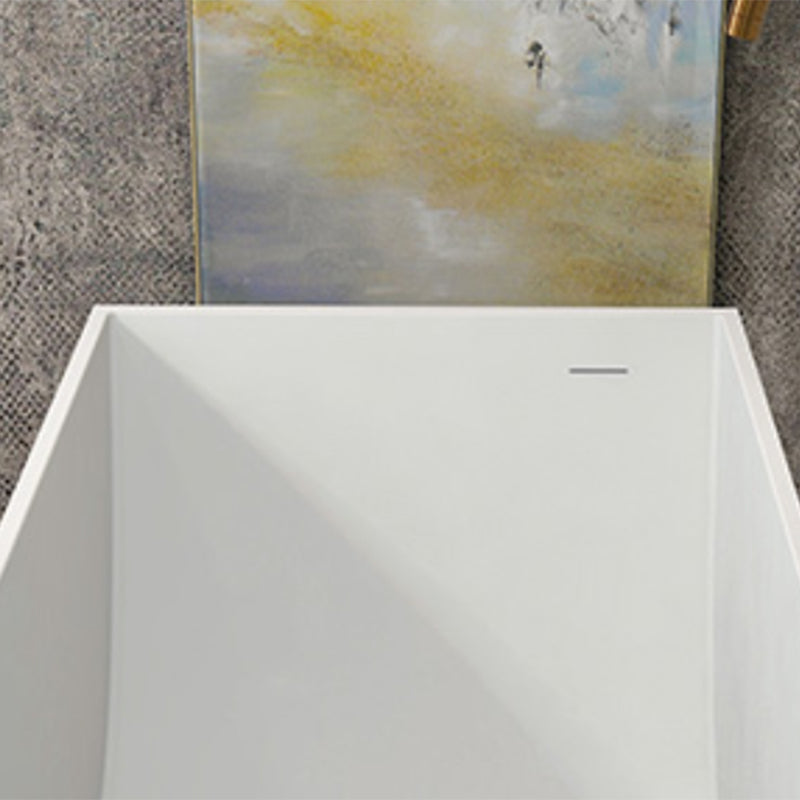 Stone Soaking Bathtub Antique Finish Rectangular Back to Wall Bath Tub