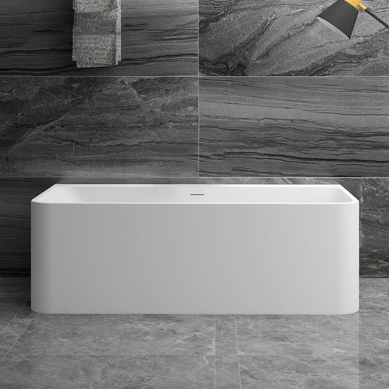 Stone Rectangular Soaking Bathtub Antique Finish Back to Wall Bath Tub