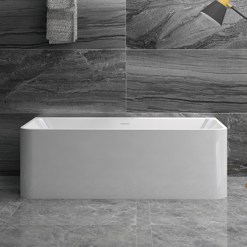 Stone Rectangular Soaking Bathtub Antique Finish Back to Wall Bath Tub