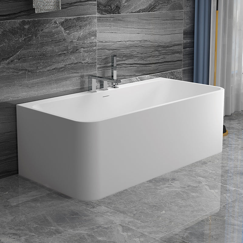 Stone Rectangular Soaking Bathtub Antique Finish Back to Wall Bath Tub
