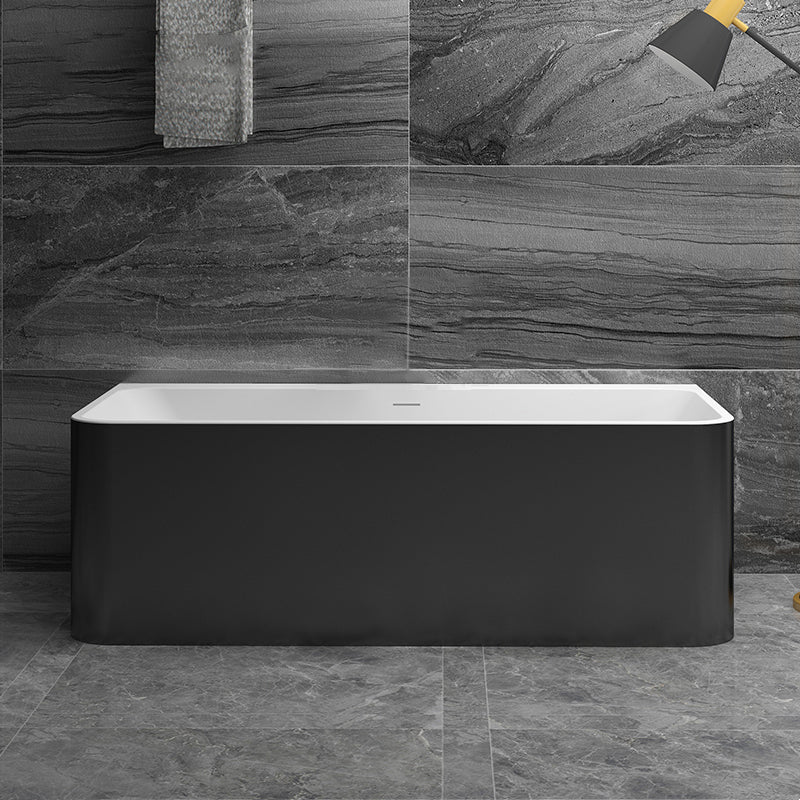 Stone Rectangular Soaking Bathtub Antique Finish Back to Wall Bath Tub