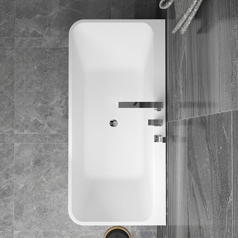 Stone Rectangular Soaking Bathtub Antique Finish Back to Wall Bath Tub