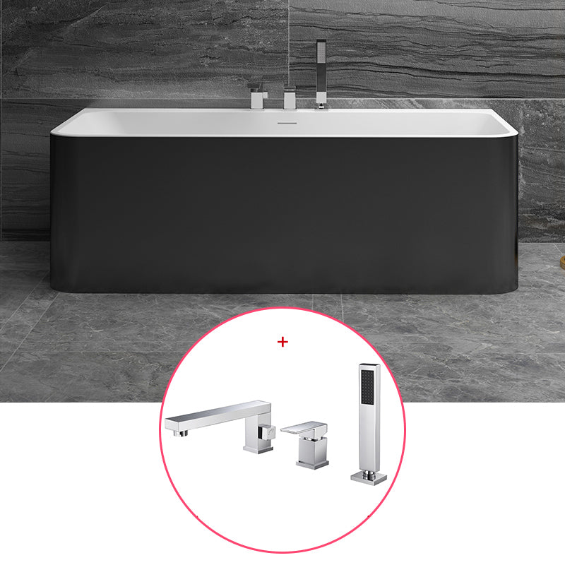 Stone Rectangular Soaking Bathtub Antique Finish Back to Wall Bath Tub