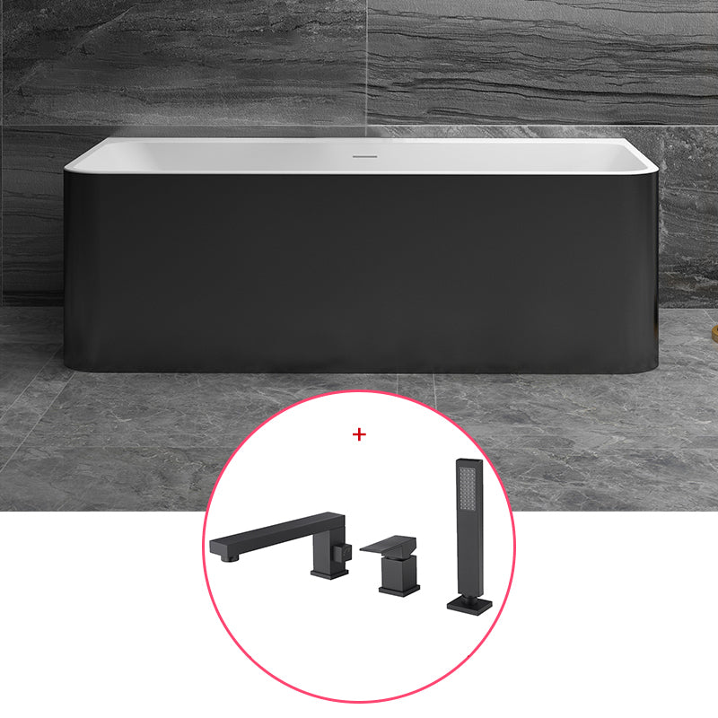 Stone Rectangular Soaking Bathtub Antique Finish Back to Wall Bath Tub
