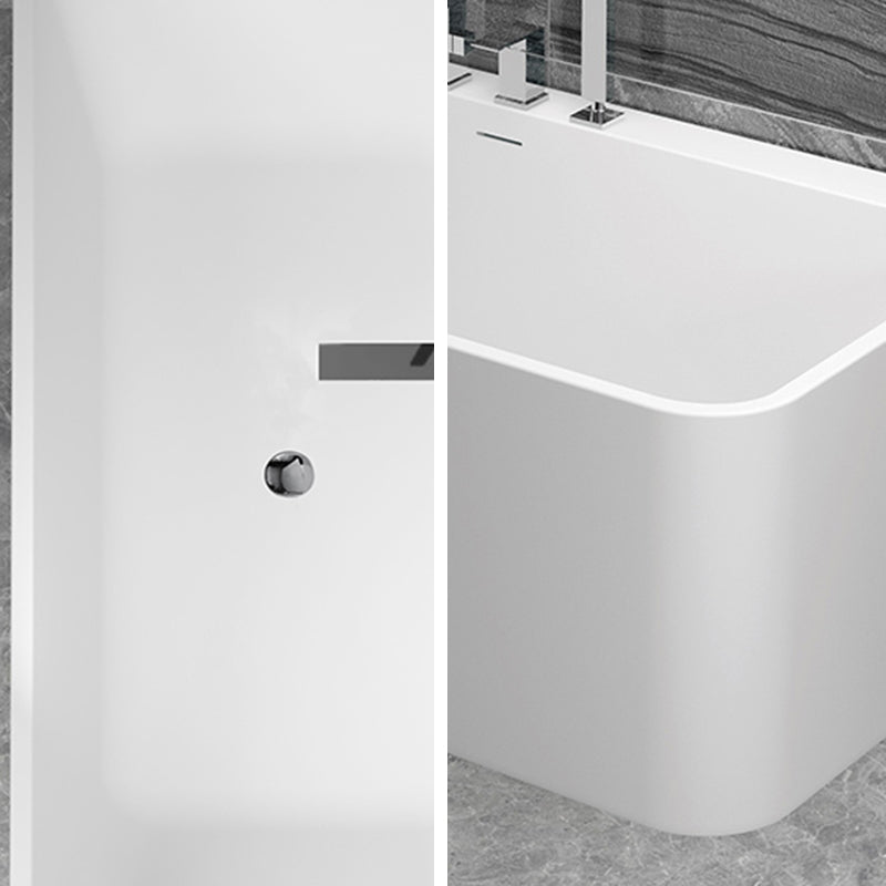 Stone Rectangular Soaking Bathtub Antique Finish Back to Wall Bath Tub