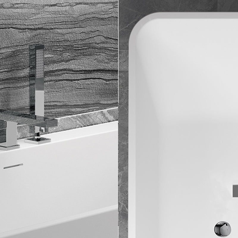 Stone Rectangular Soaking Bathtub Antique Finish Back to Wall Bath Tub