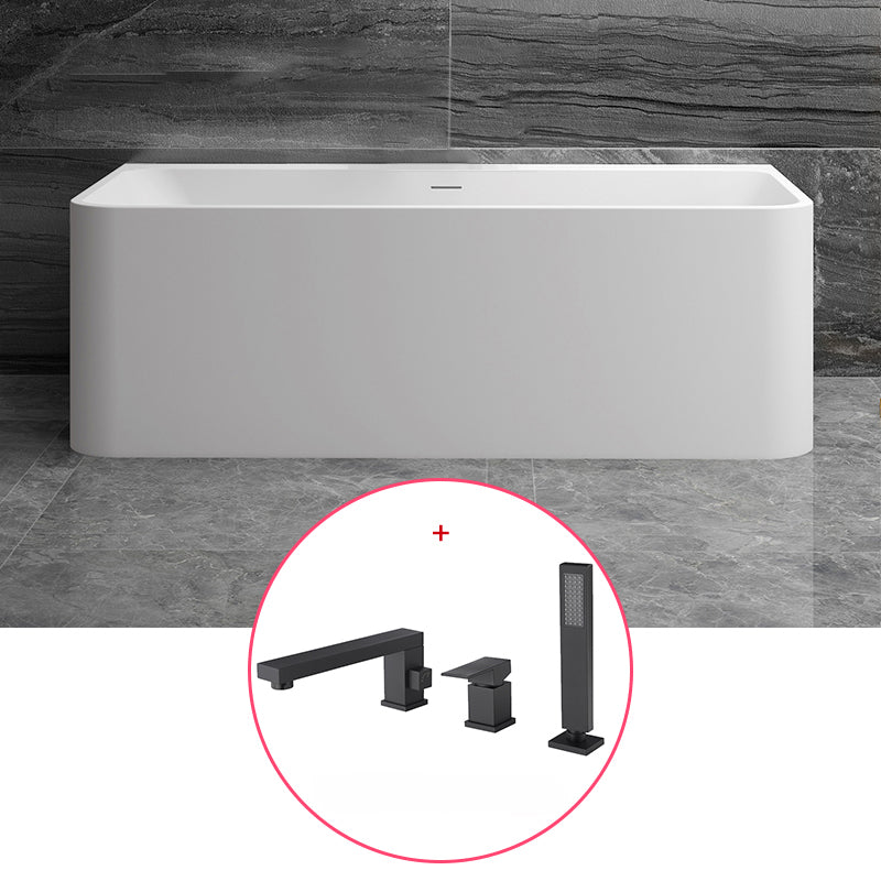 Stone Rectangular Soaking Bathtub Antique Finish Back to Wall Bath Tub