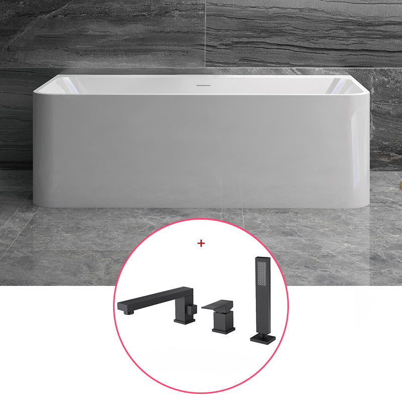 Stone Rectangular Soaking Bathtub Antique Finish Back to Wall Bath Tub