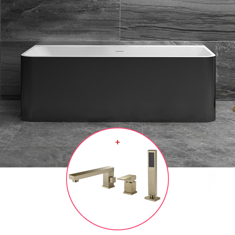 Stone Rectangular Soaking Bathtub Antique Finish Back to Wall Bath Tub