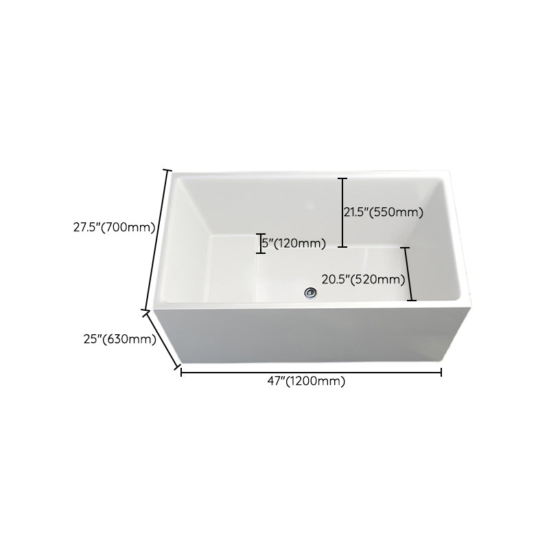 Soaking Acrylic Bathtub Antique Finish Back to Wall Bath Tub