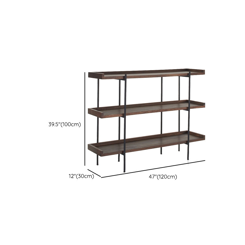 Wooden Standard Bookcase Industrial Open Back Bookshelf with Shelves