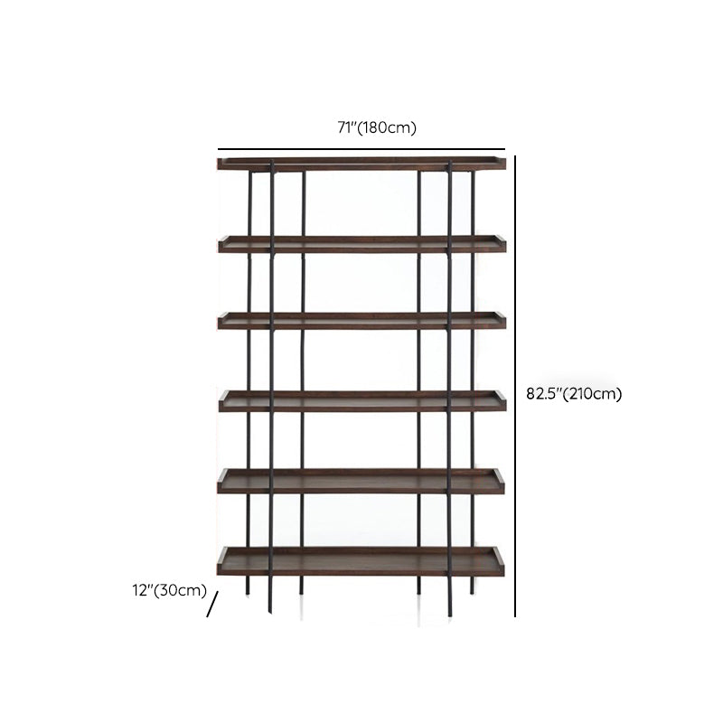 Wooden Standard Bookcase Industrial Open Back Bookshelf with Shelves