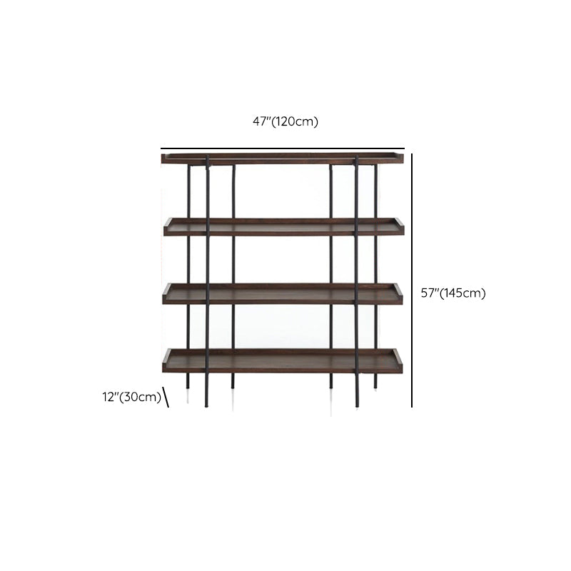 Wooden Standard Bookcase Industrial Open Back Bookshelf with Shelves