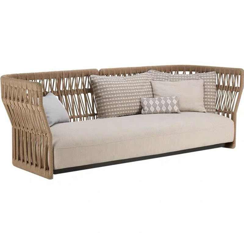 Tropical Patio Sofa Water Resistant Rattan Outdoor Patio Sofa