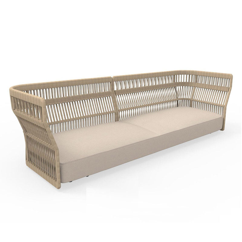 Tropical Patio Sofa Water Resistant Rattan Outdoor Patio Sofa