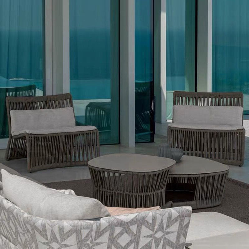 Tropical Patio Sofa Water Resistant Rattan Outdoor Patio Sofa