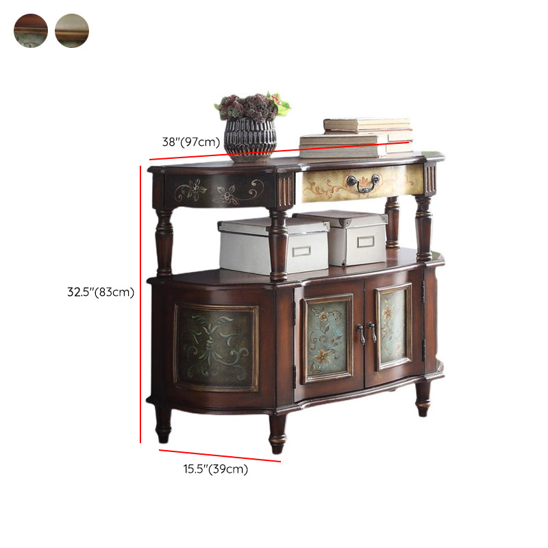 Victoria Wooden Accent Table Free Form Sofa Console Table for Hall