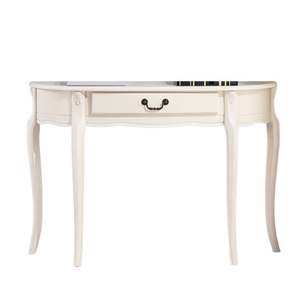 Mid-Century Modern Wooden End Table Half Moon Sofa Console Table for Hall