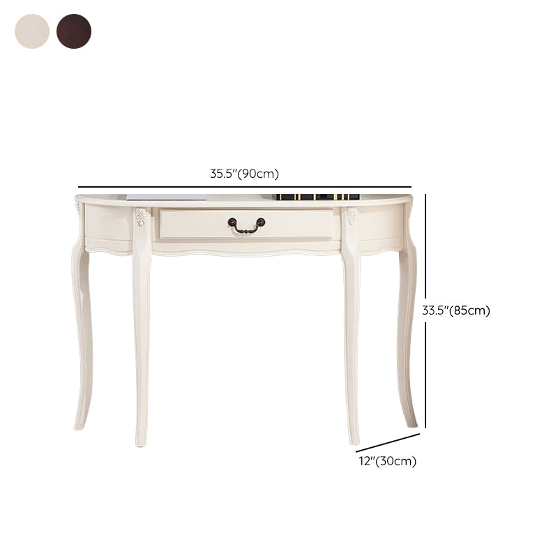 Mid-Century Modern Wooden End Table Half Moon Sofa Console Table for Hall