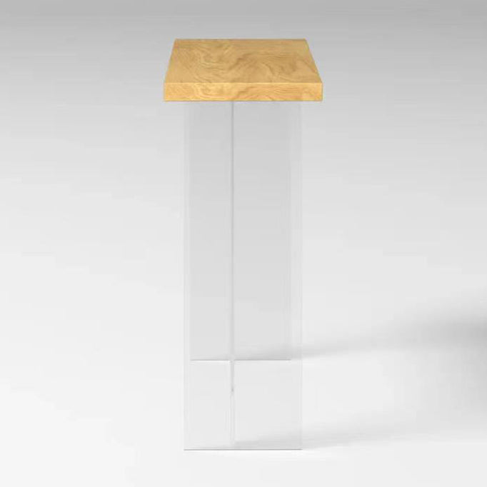 Rectangle Solid Wood Bar Height Table Contemporary Acrylic Double Pedestal Bar Table