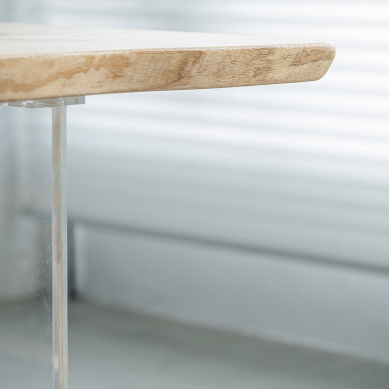 Rectangle Ash Solid Wood Bar Dining Table Double Pedestal Bar Table for Living Room