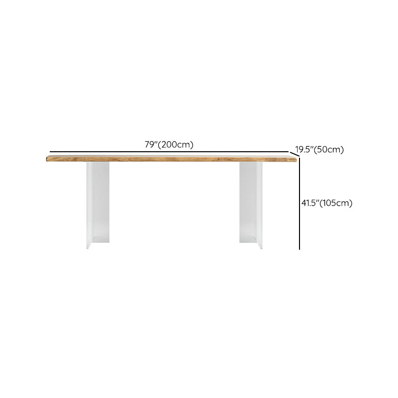 Rectangle Ash Solid Wood Bar Dining Table Double Pedestal Bar Table for Living Room