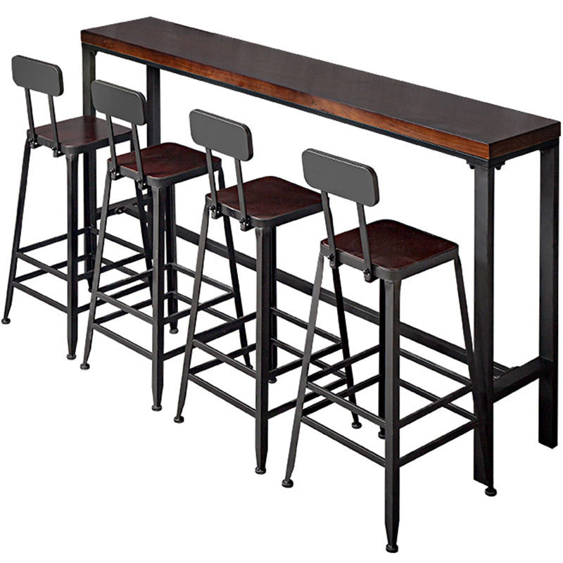 Industrial Rectangle Bistro Bar Table Solid Wood Bar Table for Dining Room