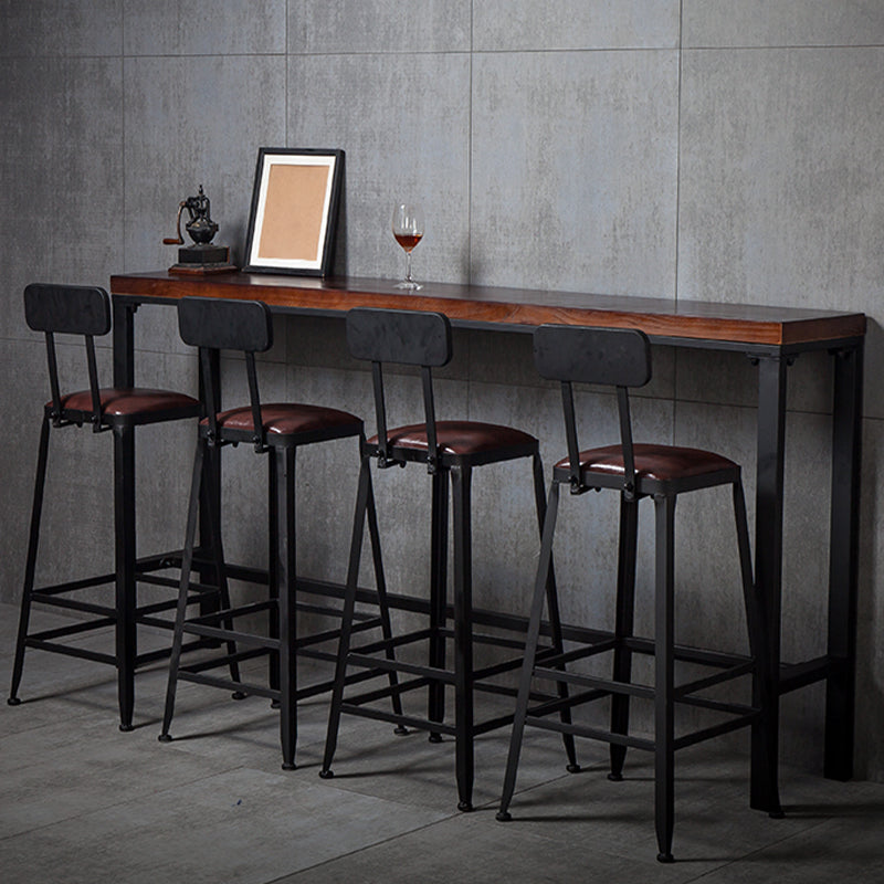 Industrial Rectangle Bistro Bar Table Solid Wood Bar Table for Dining Room