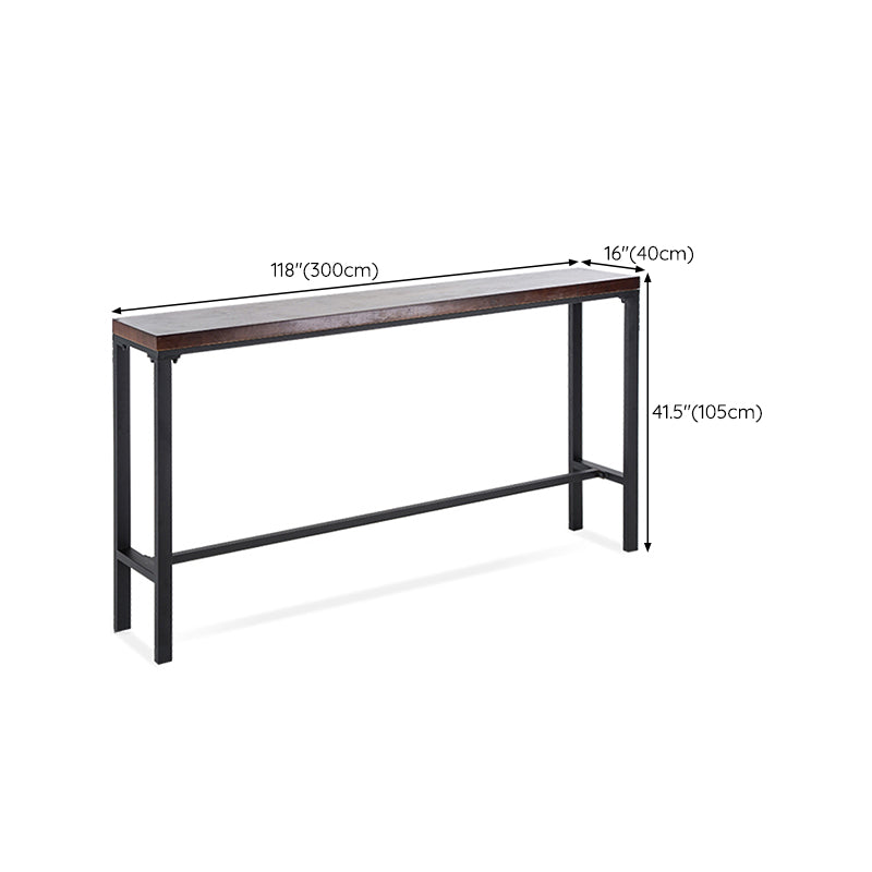 Industrial Rectangle Bistro Bar Table Solid Wood Bar Table for Dining Room