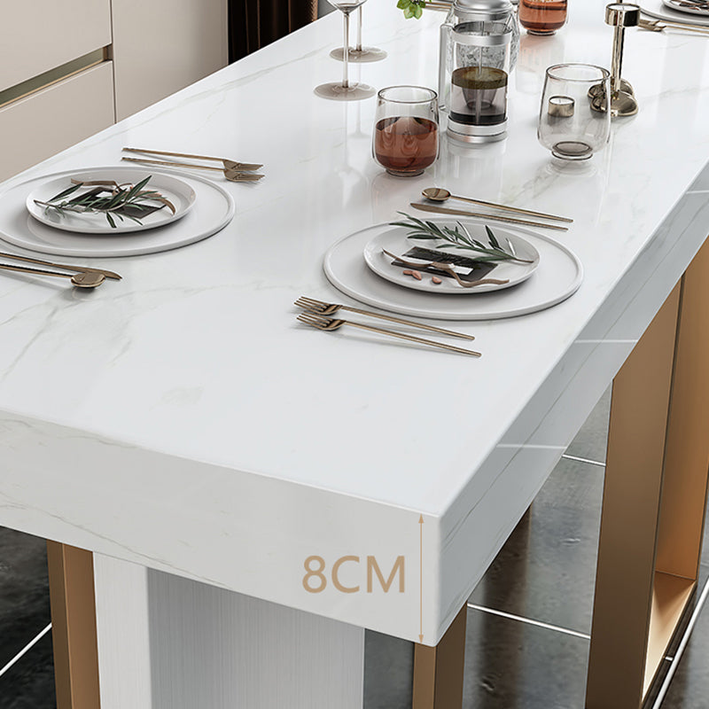 Glam Style Bistro Bar Table Faux Marble Bar Table for Living Room