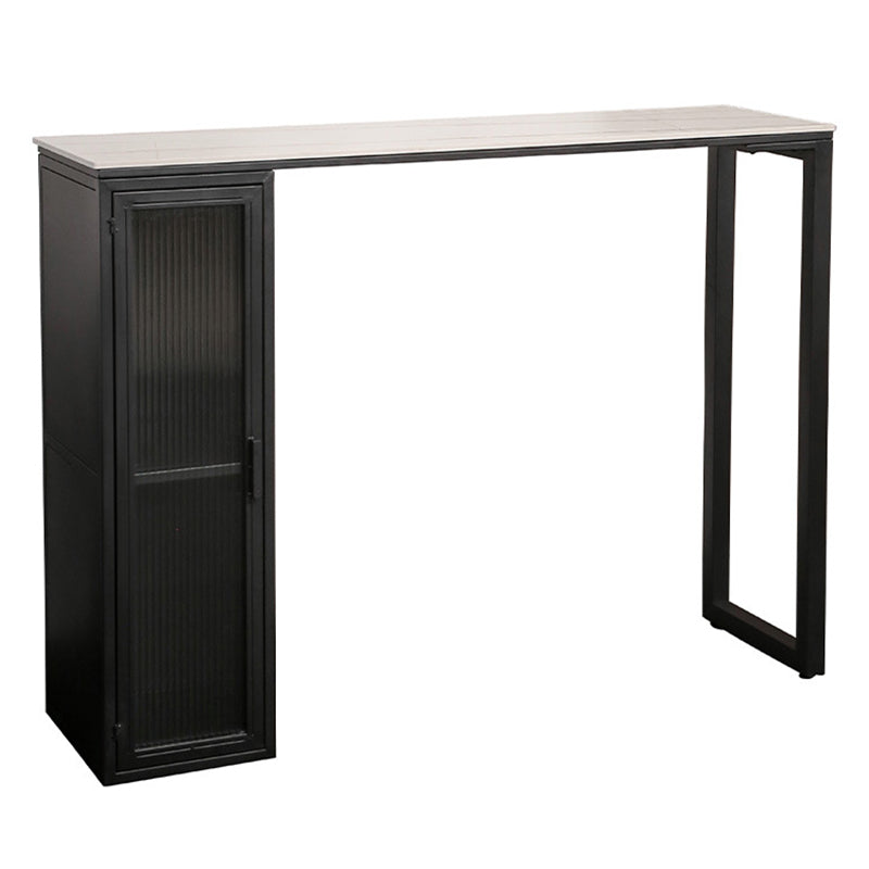 Modern Bistro Bar Table Sintered Stone Bar Table with Storage