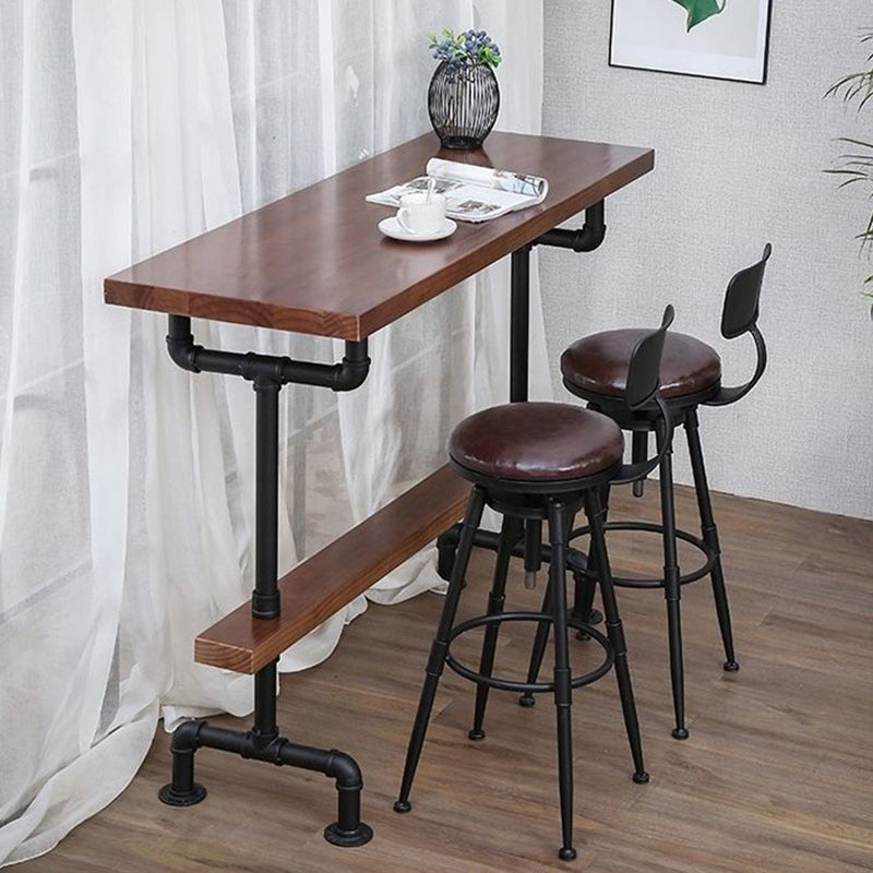 Industrial Solid Wood Bar Table Rectangle Bistro Dining Table