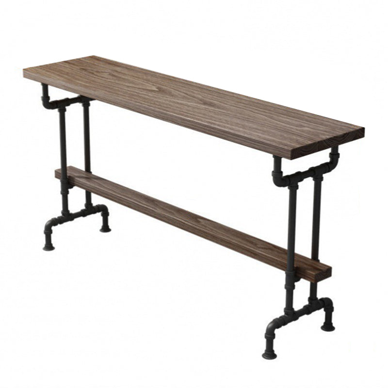 Industrial Solid Wood Bar Table Rectangle Dining Table for Kitchen