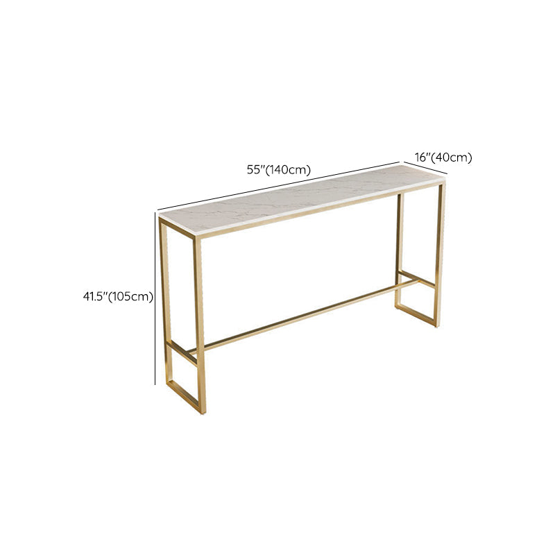 Glam Sintered Stone Bar Table Trestle Base Dining Table for Kitchen