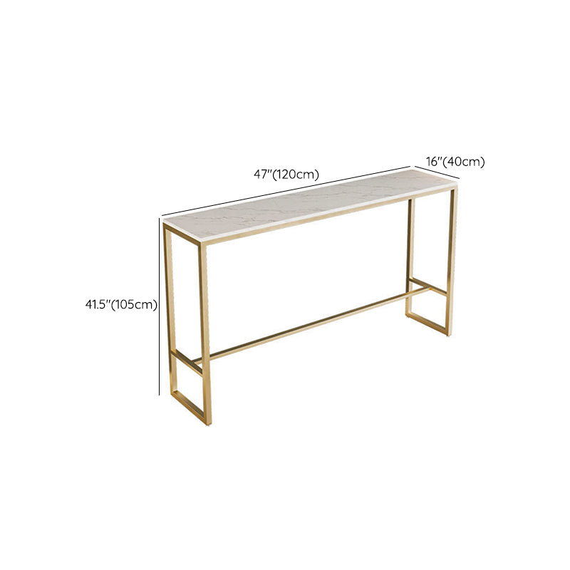 Glam Sintered Stone Bar Table Trestle Base Dining Table for Kitchen