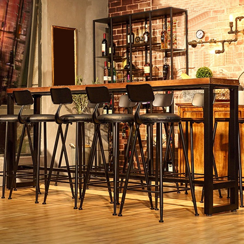 Industrial Solid Wood Bar Table Trestle Base Dining Table for Bistro
