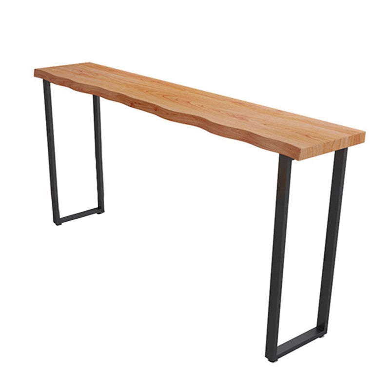 Industrial Trestle Base Dining Table Solid Wood Bar Table for Bistro