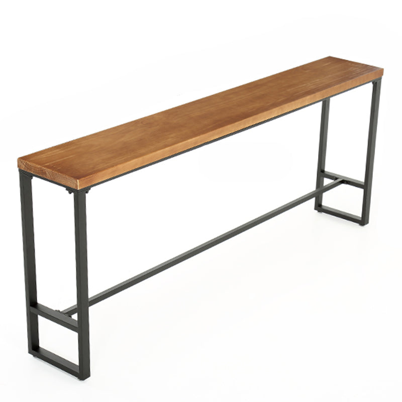 Trestle Base Dining Table Industrial Solid Wood Bar Table for Bistro