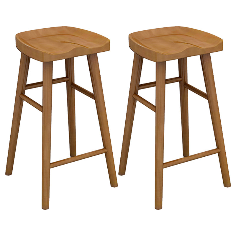 Modern Rectangle Bar Table Set 1/2/4/7 Pcs Solid Wood Bar Table and Backless Stools