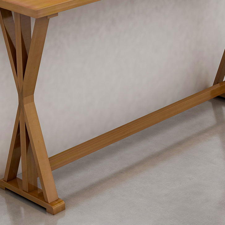 Modern Rectangle Bar Table Set 1/2/4/7 Pcs Solid Wood Bar Table and Backless Stools