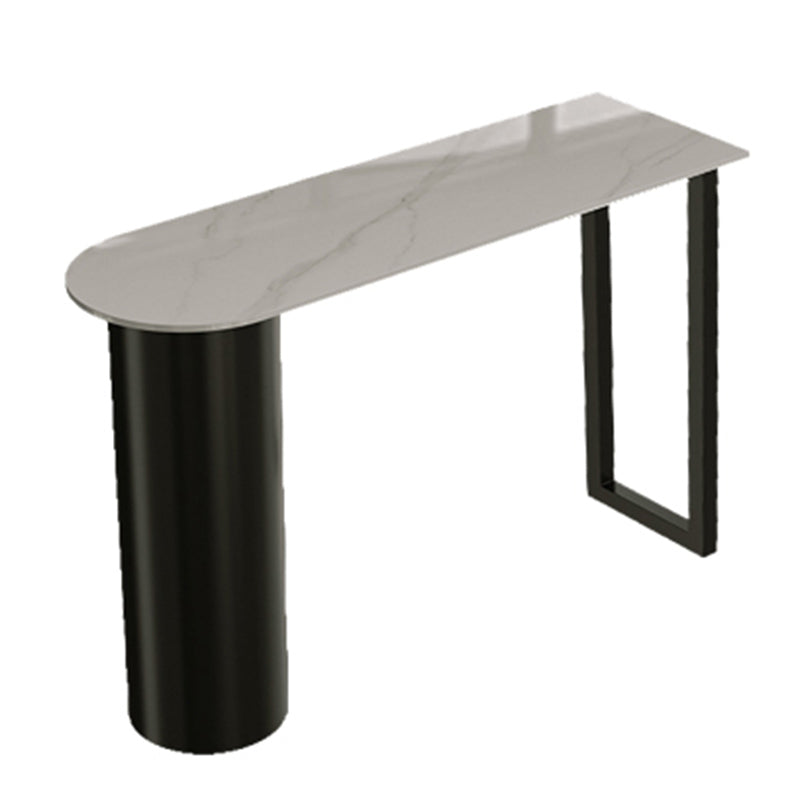 Metal and Stone Pub Set 1/2/3 Pcs Modern Indoor Bar Table with Upholstered Stools