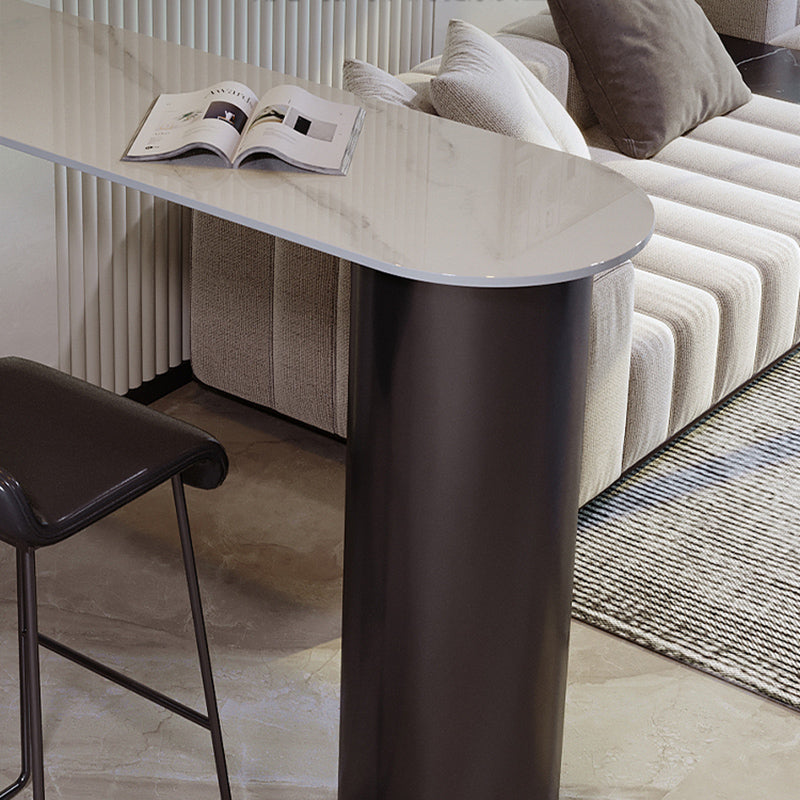 Metal and Stone Pub Set 1/2/3 Pcs Modern Indoor Bar Table with Upholstered Stools