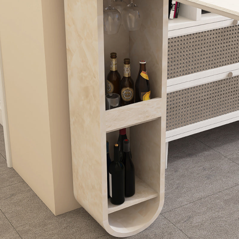 Free Form Bar Table Set 1/2 Pcs Stone Top Bar Table and Solid Wood Stools