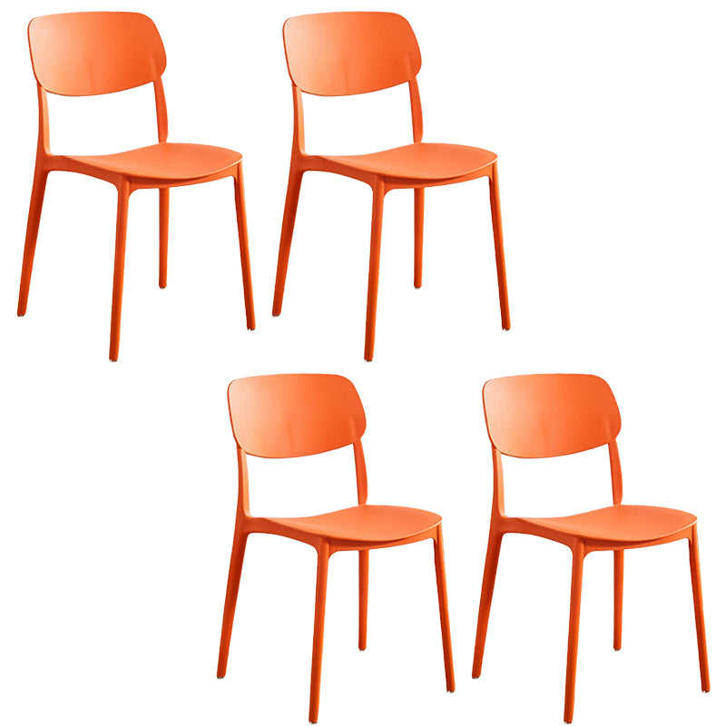 Plastic Armless Chair Open Back Dining Side Chair for Home Use
