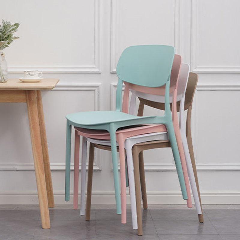 Plastic Armless Chair Open Back Dining Side Chair for Home Use