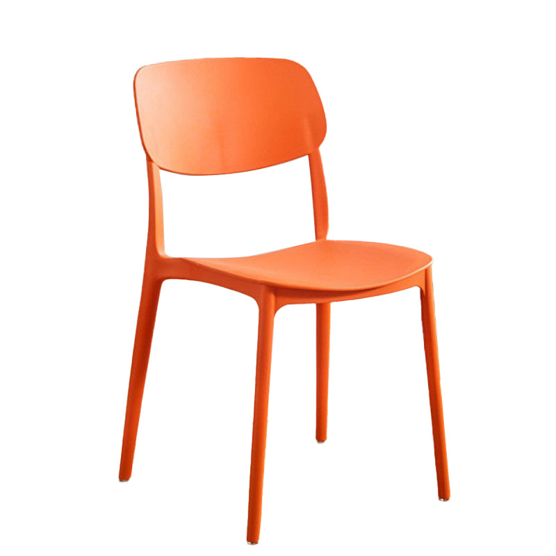 Plastic Armless Chair Open Back Dining Side Chair for Home Use