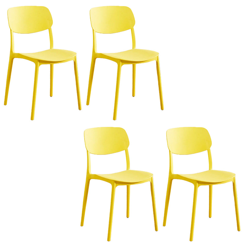 Plastic Armless Chair Open Back Dining Side Chair for Home Use