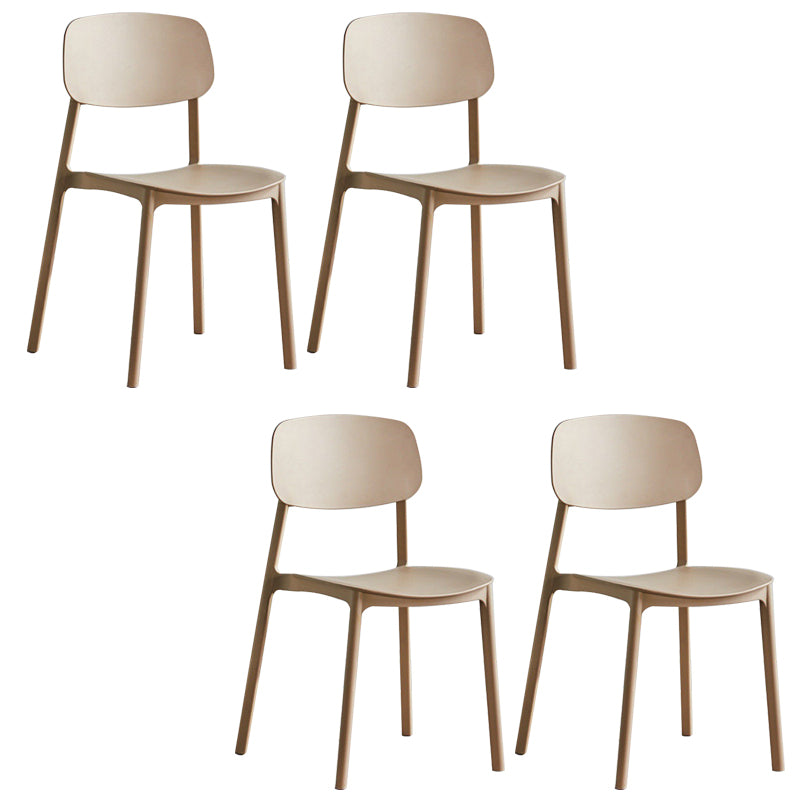 Plastic Armless Chair Open Back Dining Side Chair for Home Use