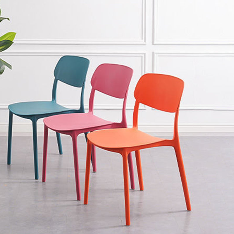 Plastic Armless Chair Open Back Dining Side Chair for Home Use