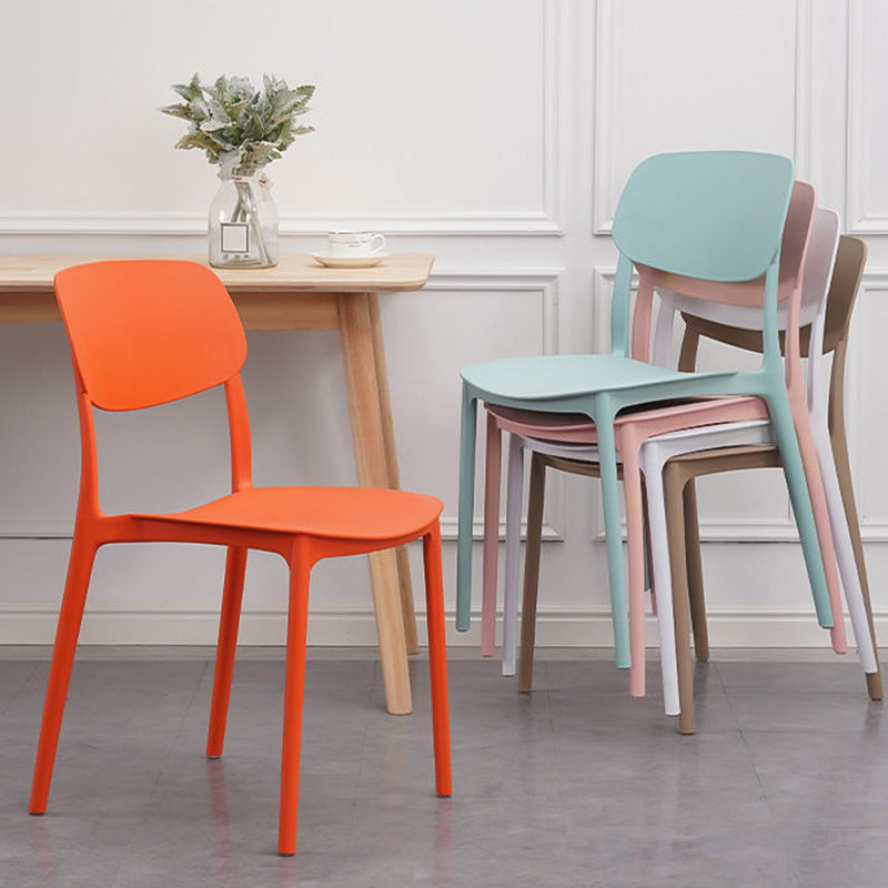 Plastic Armless Chair Open Back Dining Side Chair for Home Use